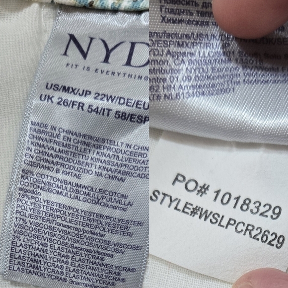 NYDJ NWT Paisley Impression Marilyn Straight Cropped Jeans Boho Vacation - Picture 11 of 11